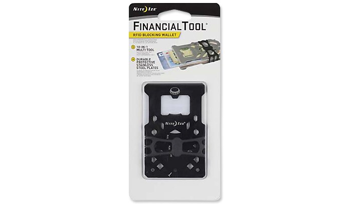 Multitool Nite Ize FinancialTool RFID Blocking Wallet - Neagră
