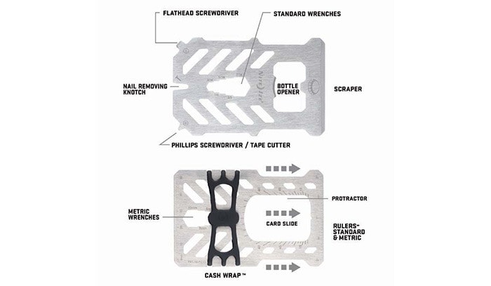 Multitool Nite Ize FinancialTool RFID Blocking Wallet - Neagră