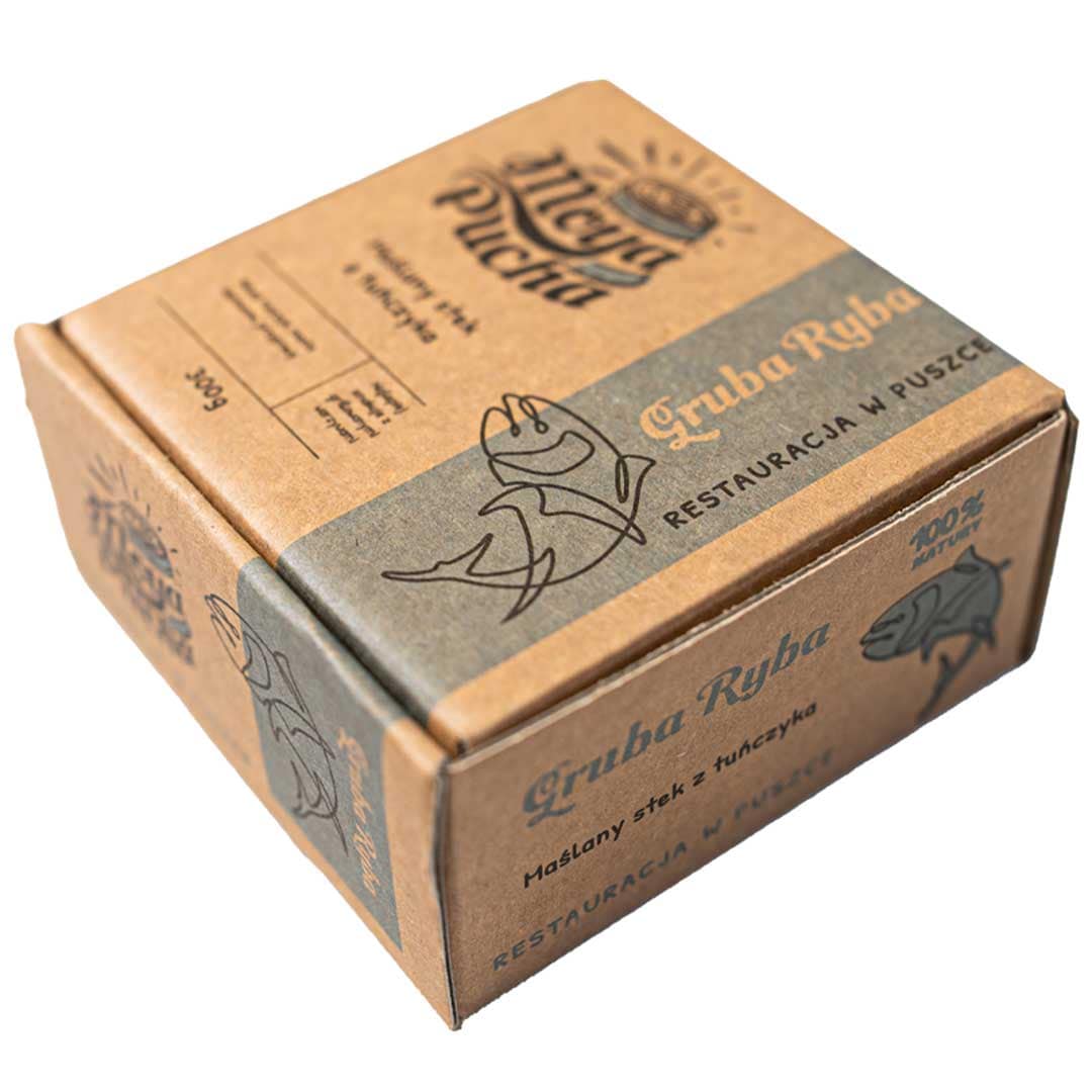 Conservă alimentară Moya Pucha „Gruba Ryba” - Friptură de ton cu unt - 300 g