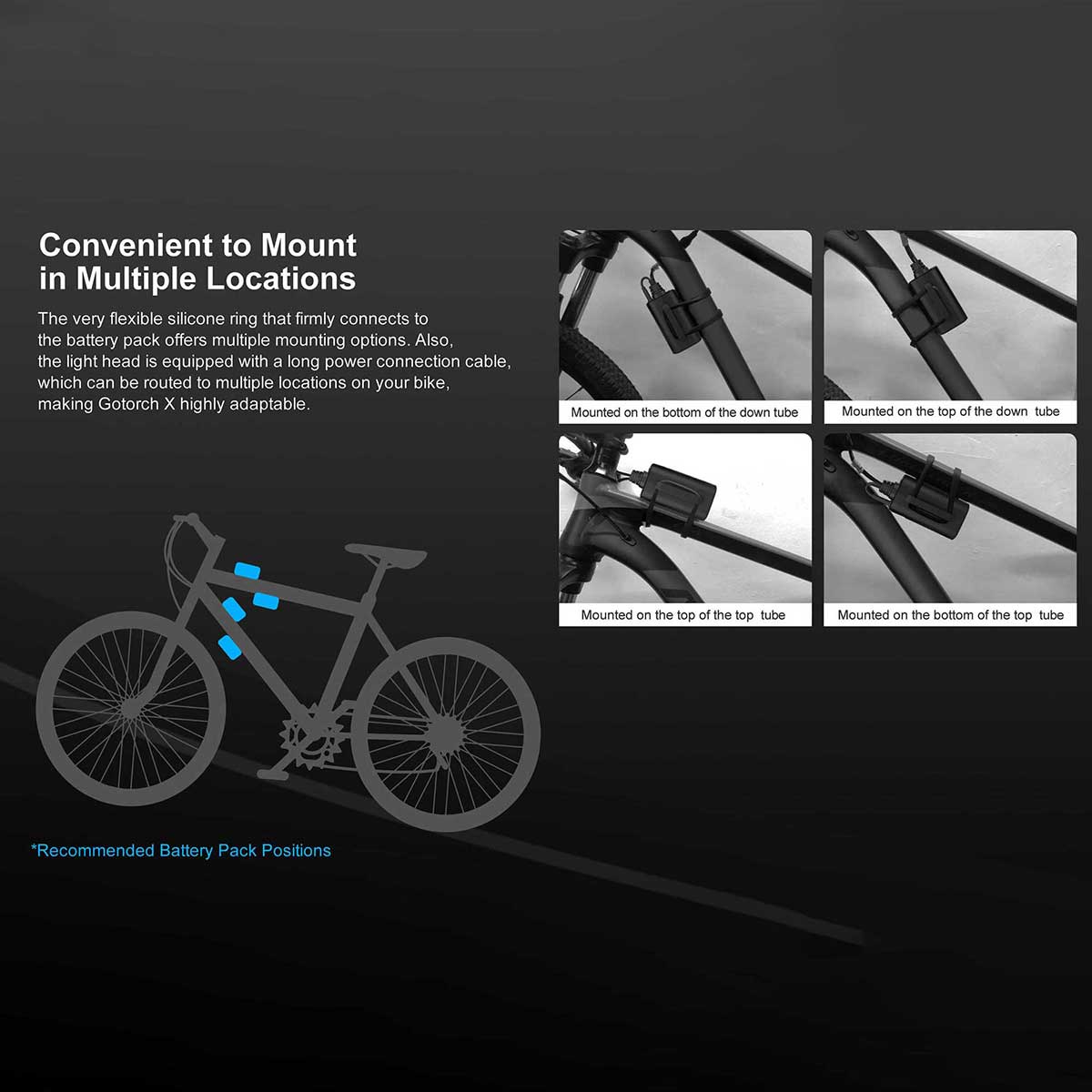 Lumină frontală pentru bicicletă Olight Gotorch X cu asamblare - 2000 lumeni