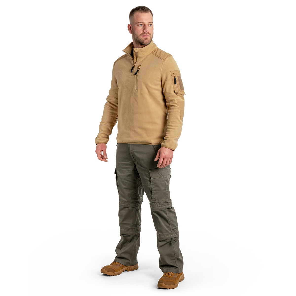 Bluză Brandit Fleece Troyer Ripstop - Coyote