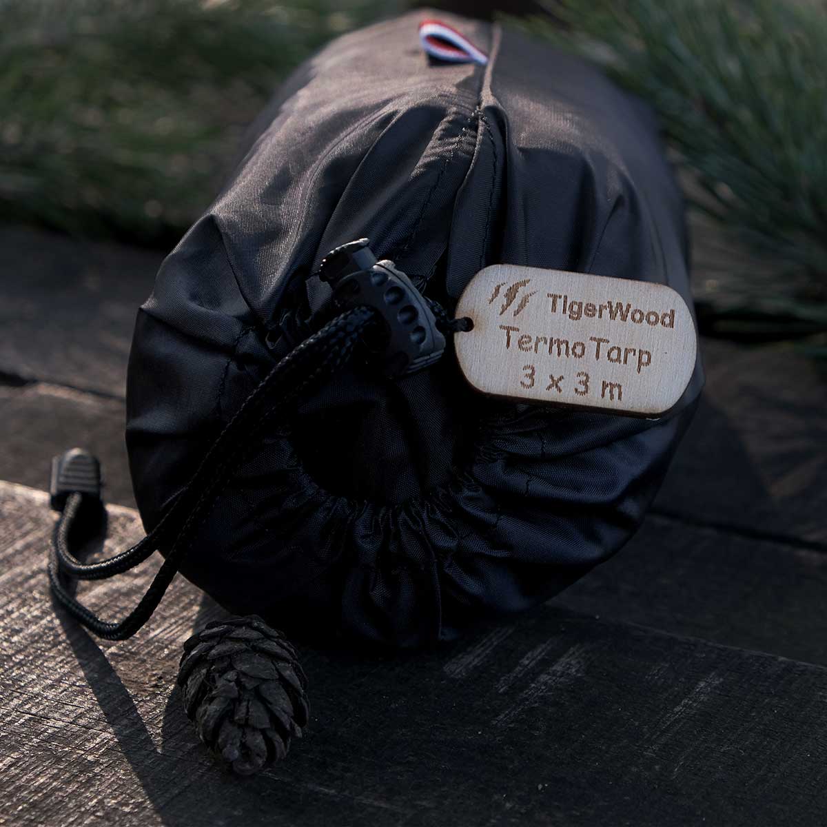 Prelată pentru camping TigerWood Termo Tarp 3 x 3 m - Black