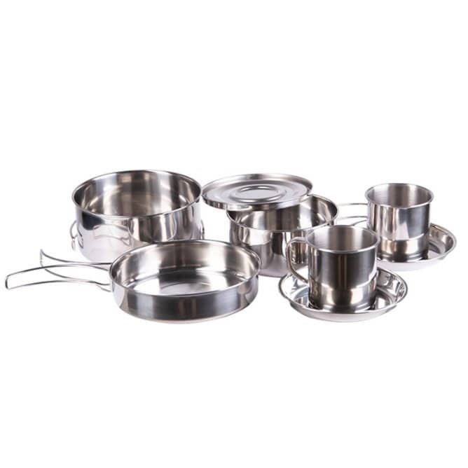Set de vase Mil-Tec Stainless Steel Cook - 8 elemente