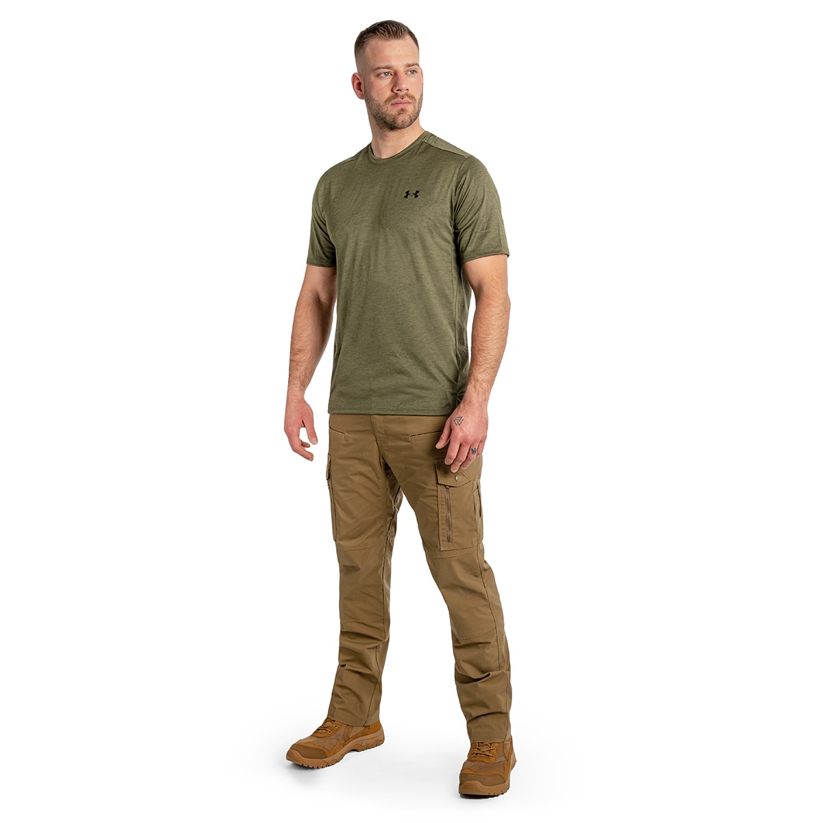 Tricou termooactiv Under Armour UA Tech Vent Short Sleeve - Marine OD Green/Black