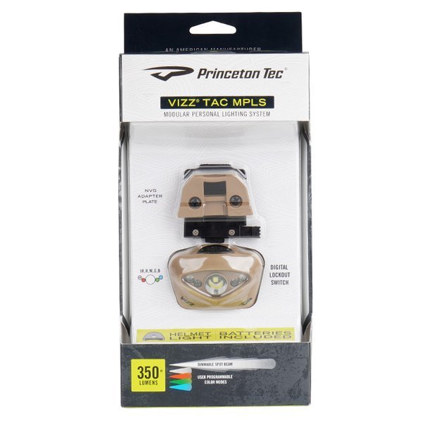 Lanternă frontală Princeton Tec VIZZ TAC MPLS - Tan/MultiCam - 350 lumeni