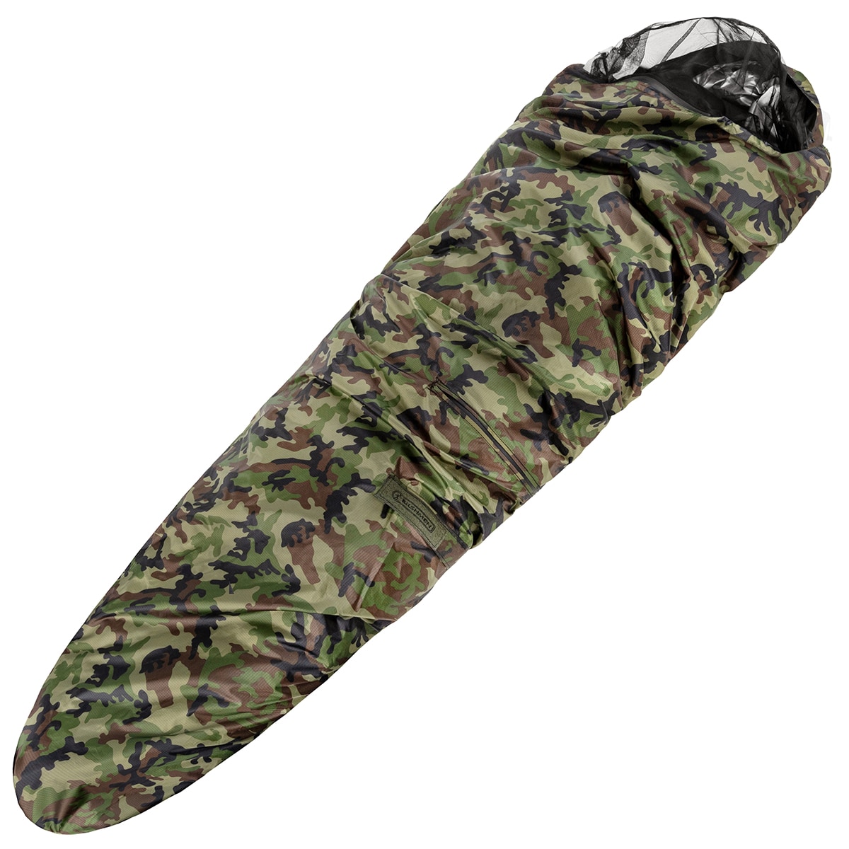 Sac de dormit rezistent la frig Bushmen Hideout Thermo Bivy Bag cu plasă de țânțari - Camo