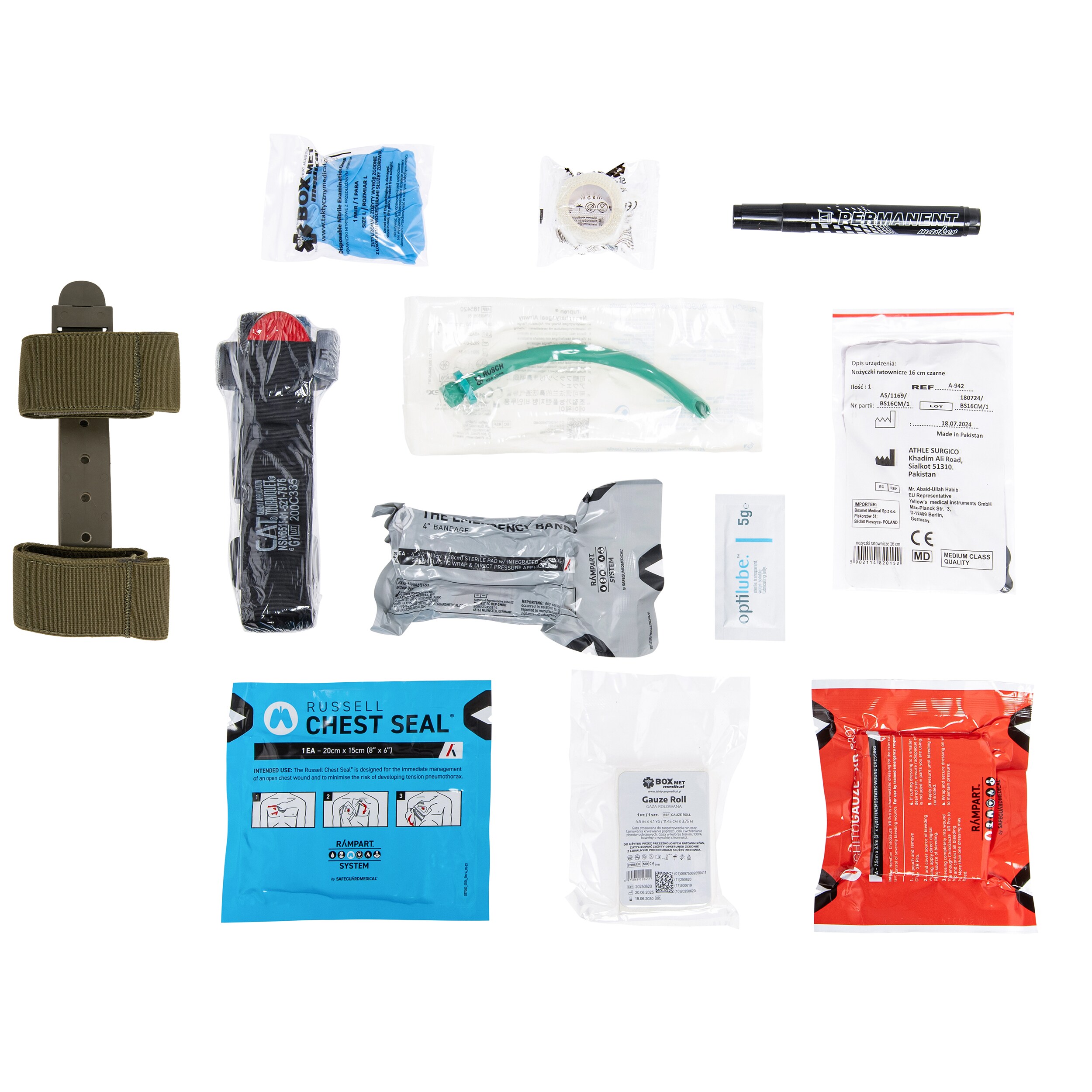Trusă prim-ajutor Tactică Boxmet Medical IPMED IRR cu accesorii - wz.93 Pantera PL Woodland