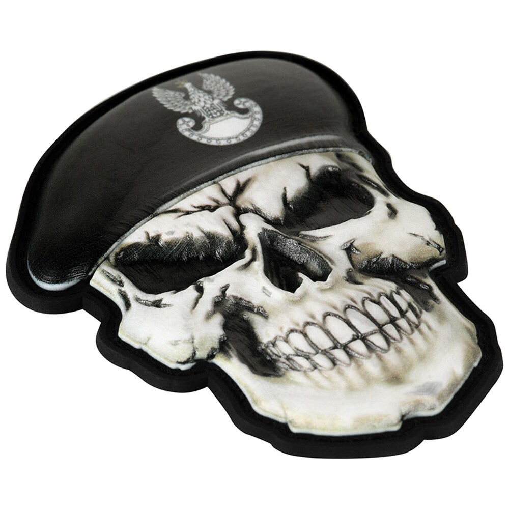 Patch - emblemă M-Tac Craniu cu bereta Forțele Blindate PL 3D PVC - Black