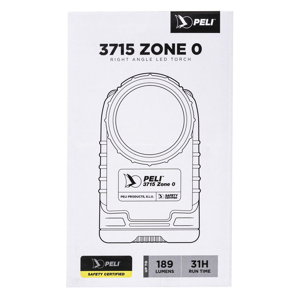 Lanternă unghiulară Peli ATEX 3715 Z0 Yellow - 189 lumeni