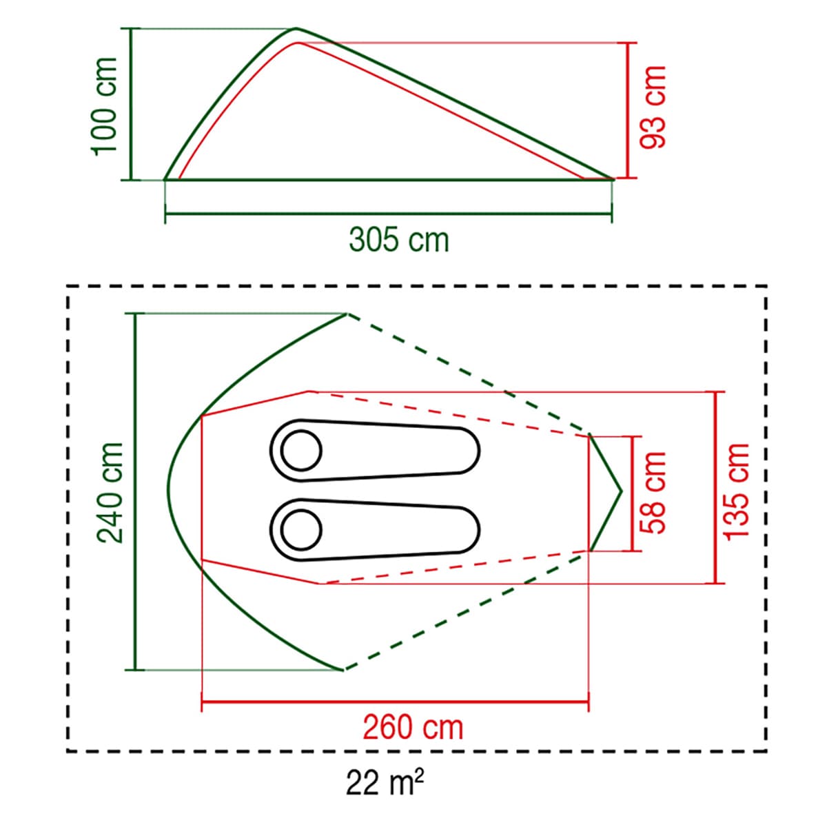 Cort pentru 2 persoane Coleman Bedrock 2