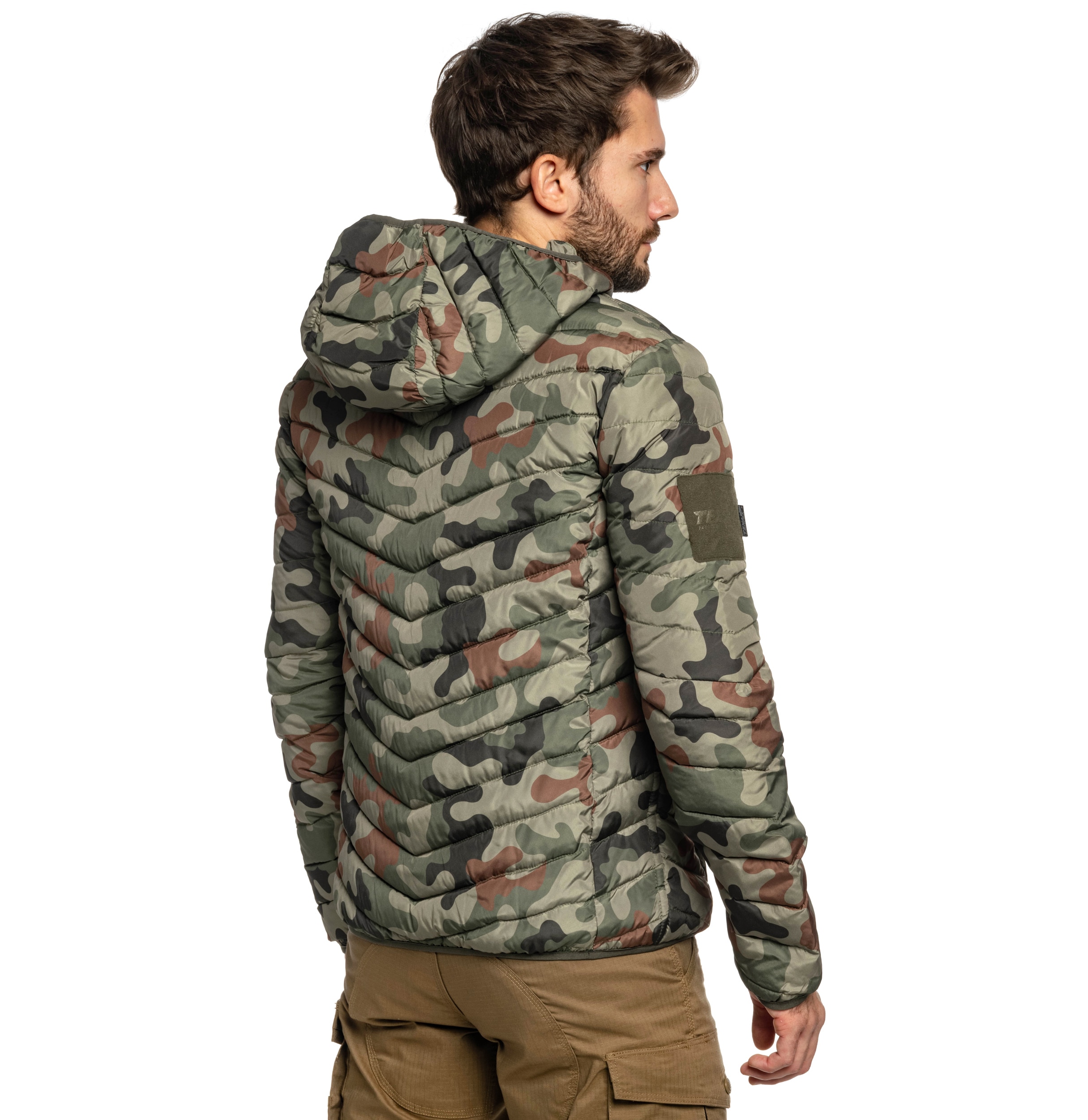 Geacă din puf cu două fețe Texar Reverse - Olive/wz.93 Pantera PL Woodland