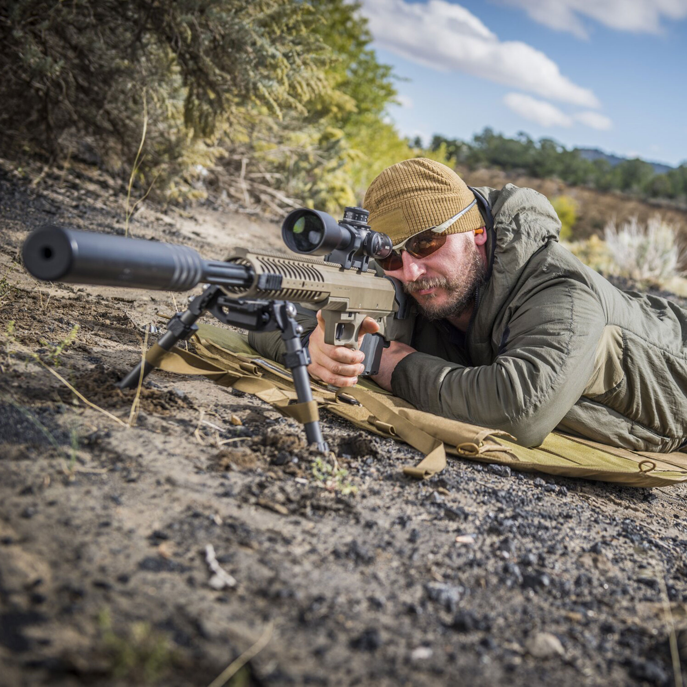 Căciulă Helikon Range Beanie Grid Fleece - Coyote