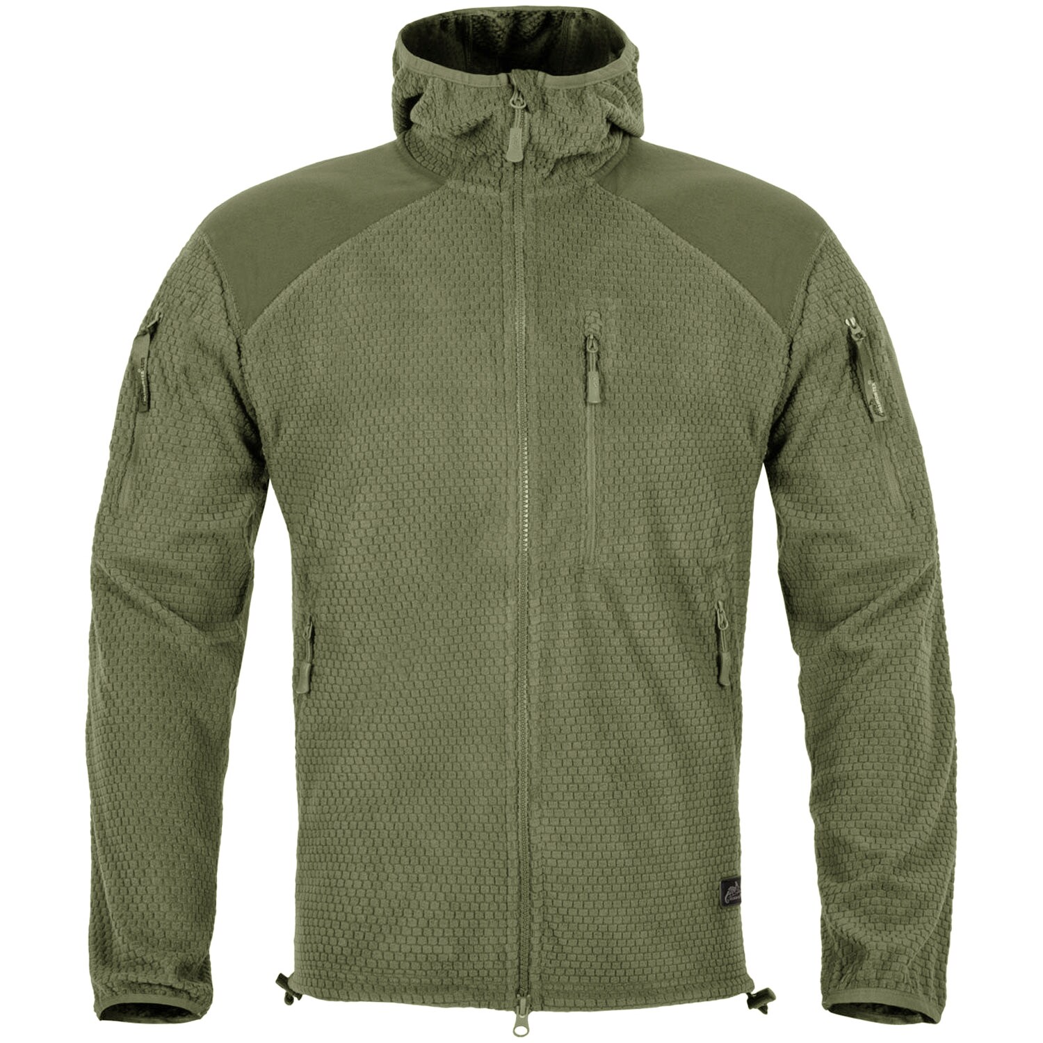 Jachetă Helikon Alpha Hoodie Grid Fleece - Olive Green