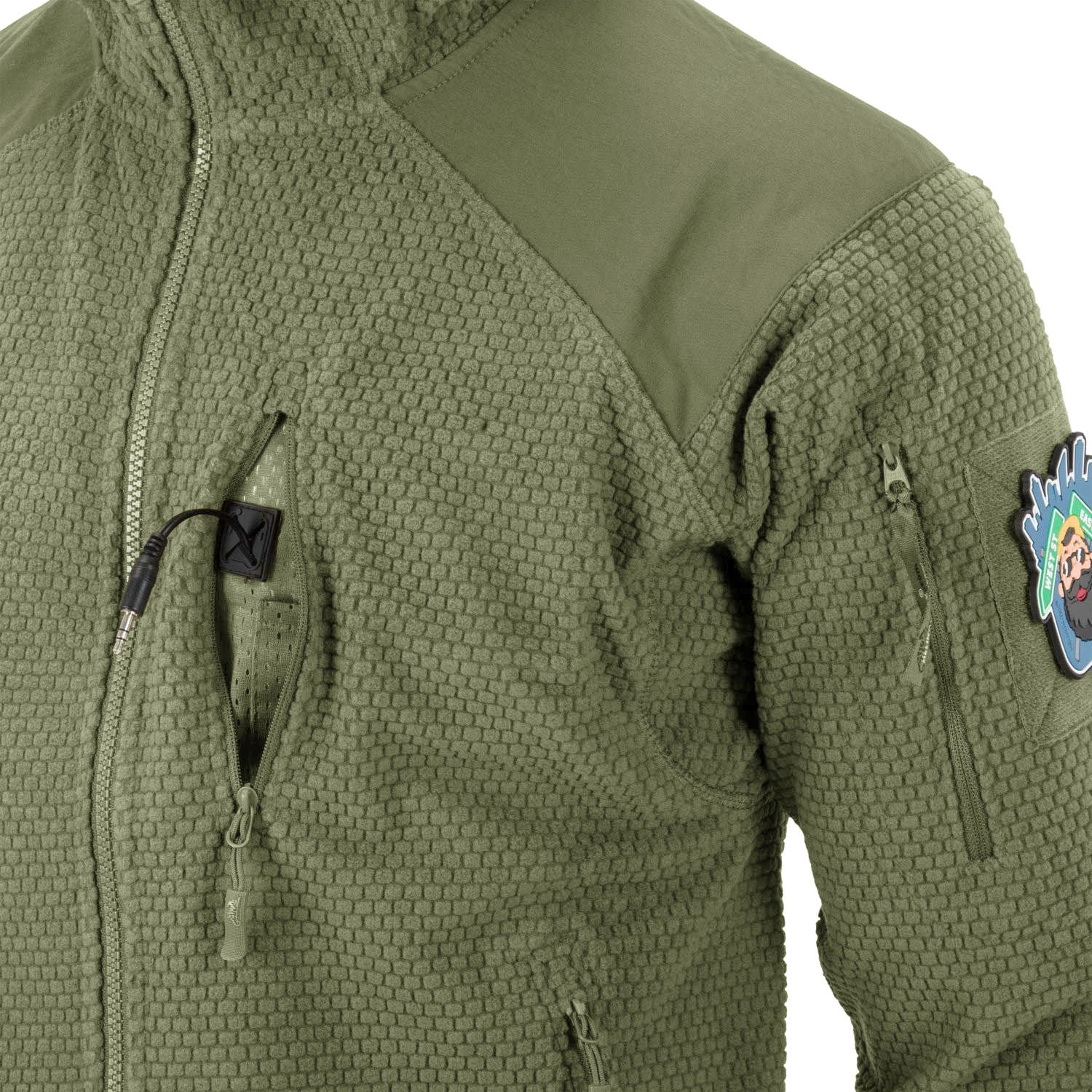 Jachetă Helikon-Tex Alpha Hoodie Grid Fleece - Olive Green