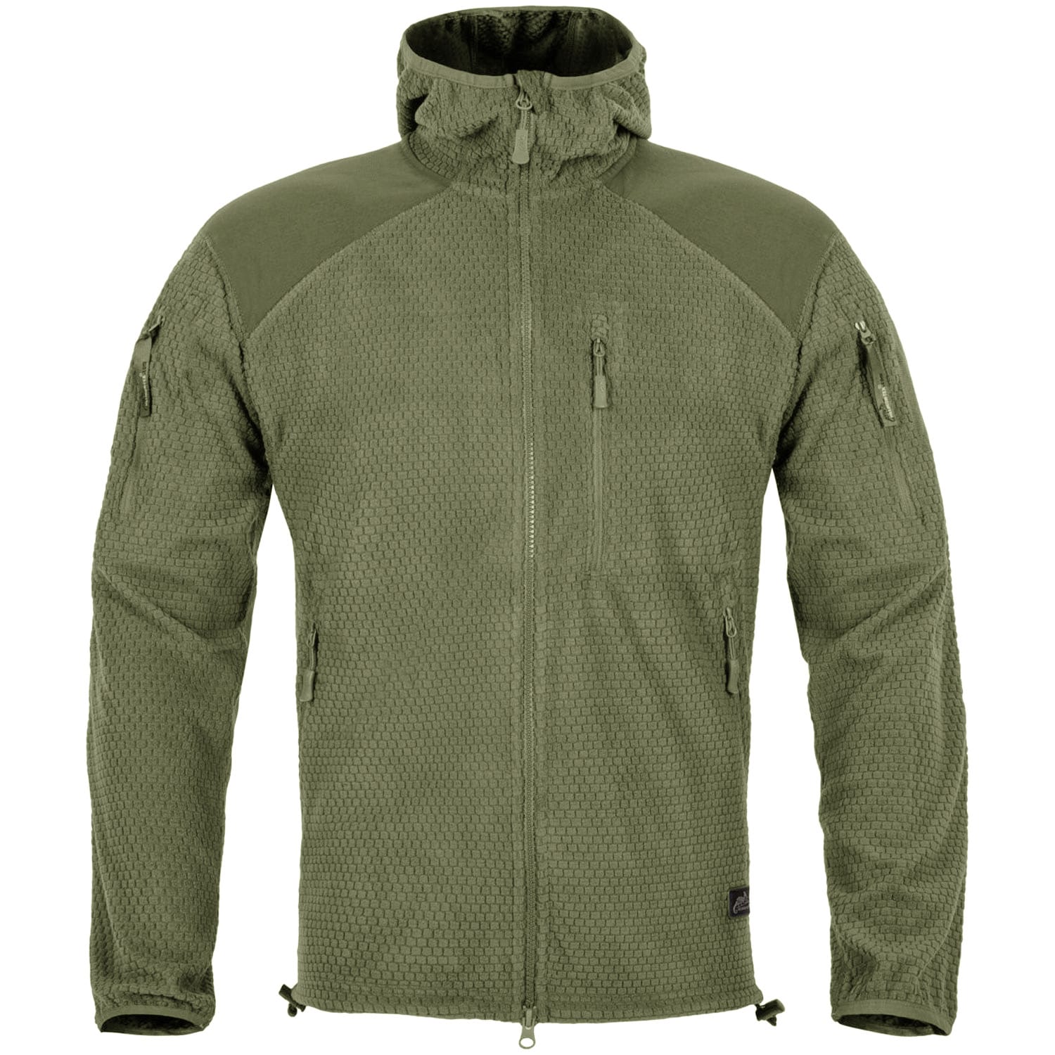 Jachetă Helikon-Tex Alpha Hoodie Grid Fleece - Olive Green