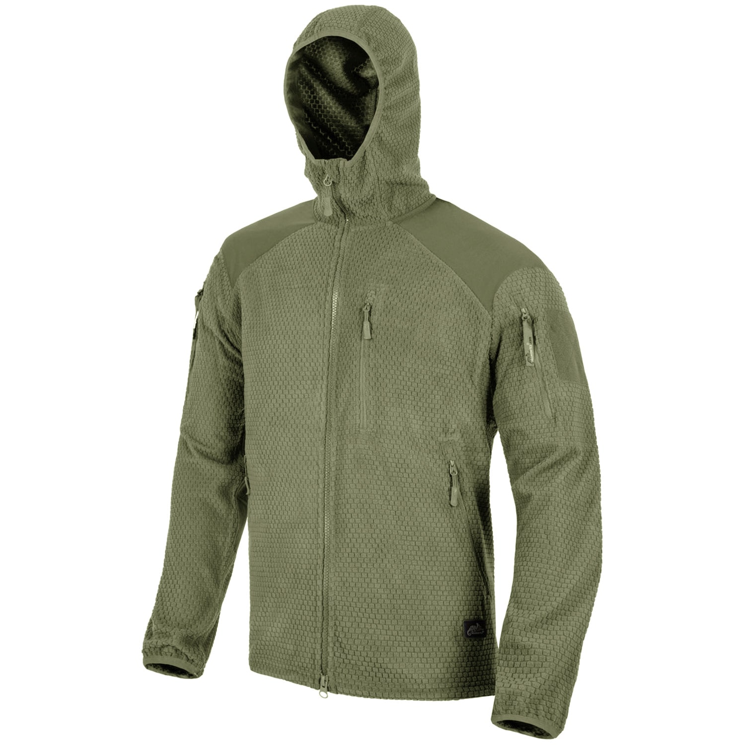Jachetă Helikon-Tex Alpha Hoodie Grid Fleece - Olive Green
