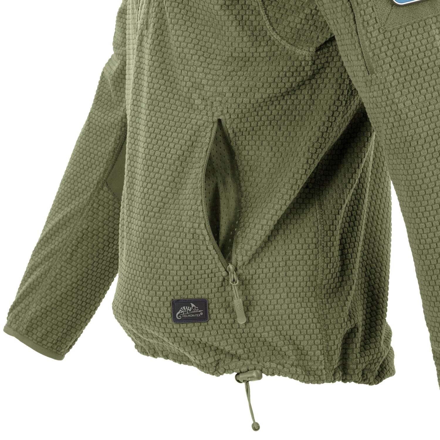 Jachetă Helikon-Tex Alpha Hoodie Grid Fleece - Olive Green