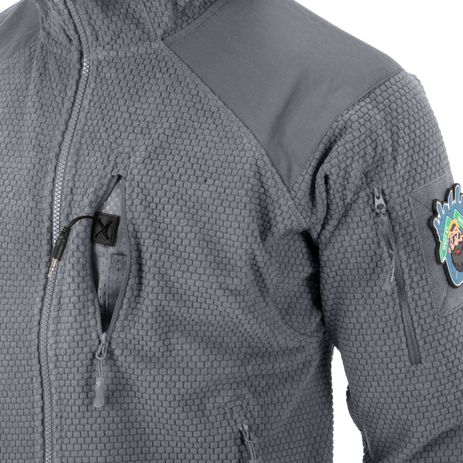 Jachetă Helikon Alpha Hoodie Grid Fleece - Shadow Grey