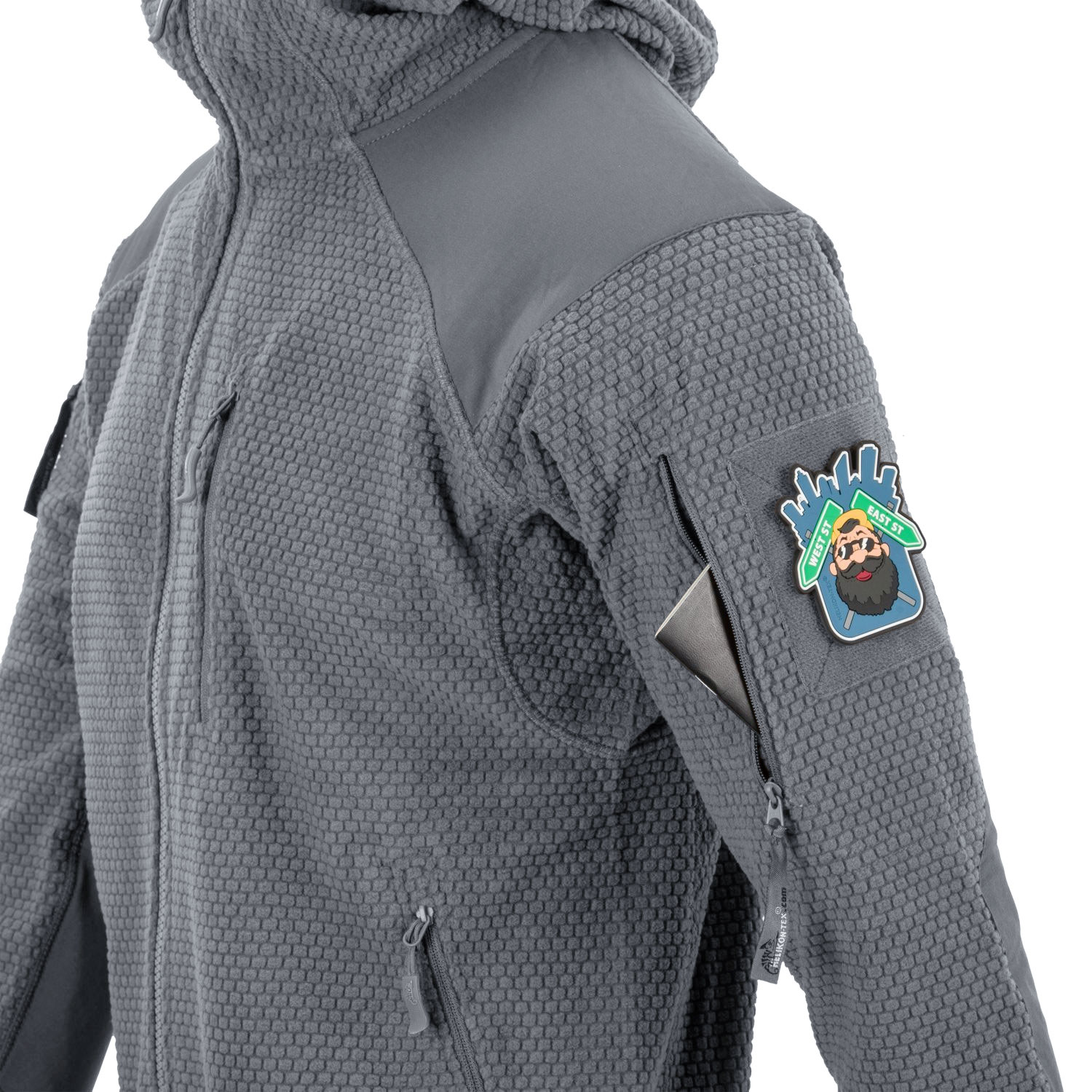 Jachetă Helikon Alpha Hoodie Grid Fleece - Shadow Grey