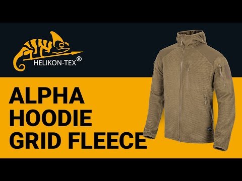 Jachetă Helikon Alpha Hoodie Grid Fleece - Shadow Grey