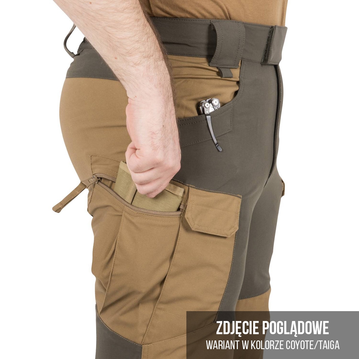 Pantaloni Helikon-Tex Hybrid Outback DuraCanvas - Coyote/Black