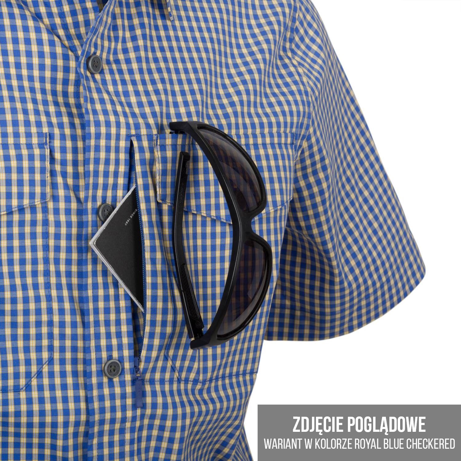 Cămașă Helikon Covert Concealed Carry Short Sleeve - Dirt Red Checkered