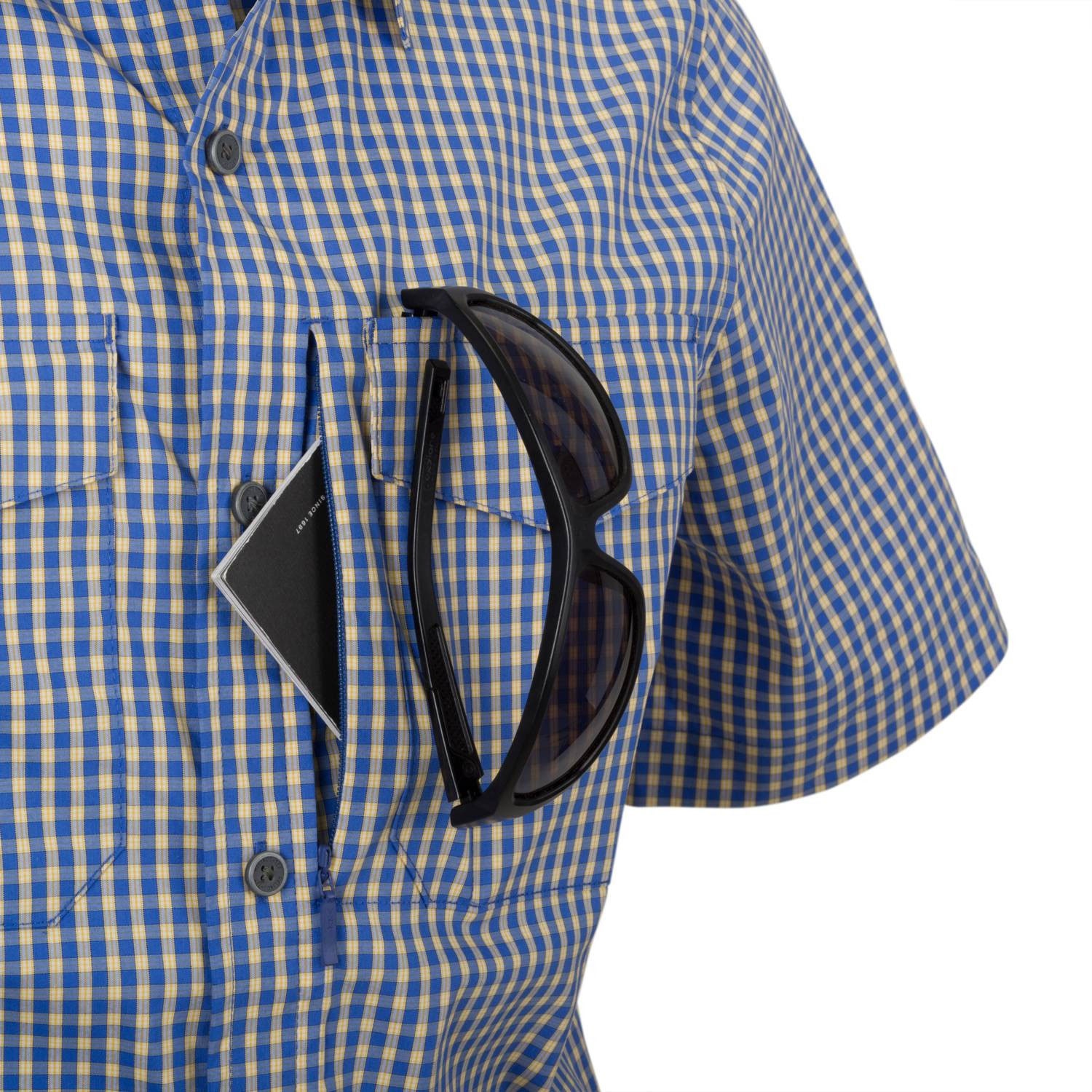 Cămașă Helikon-Tex Covert Concealed Carry Short Sleeve - Royal Blue Checkered