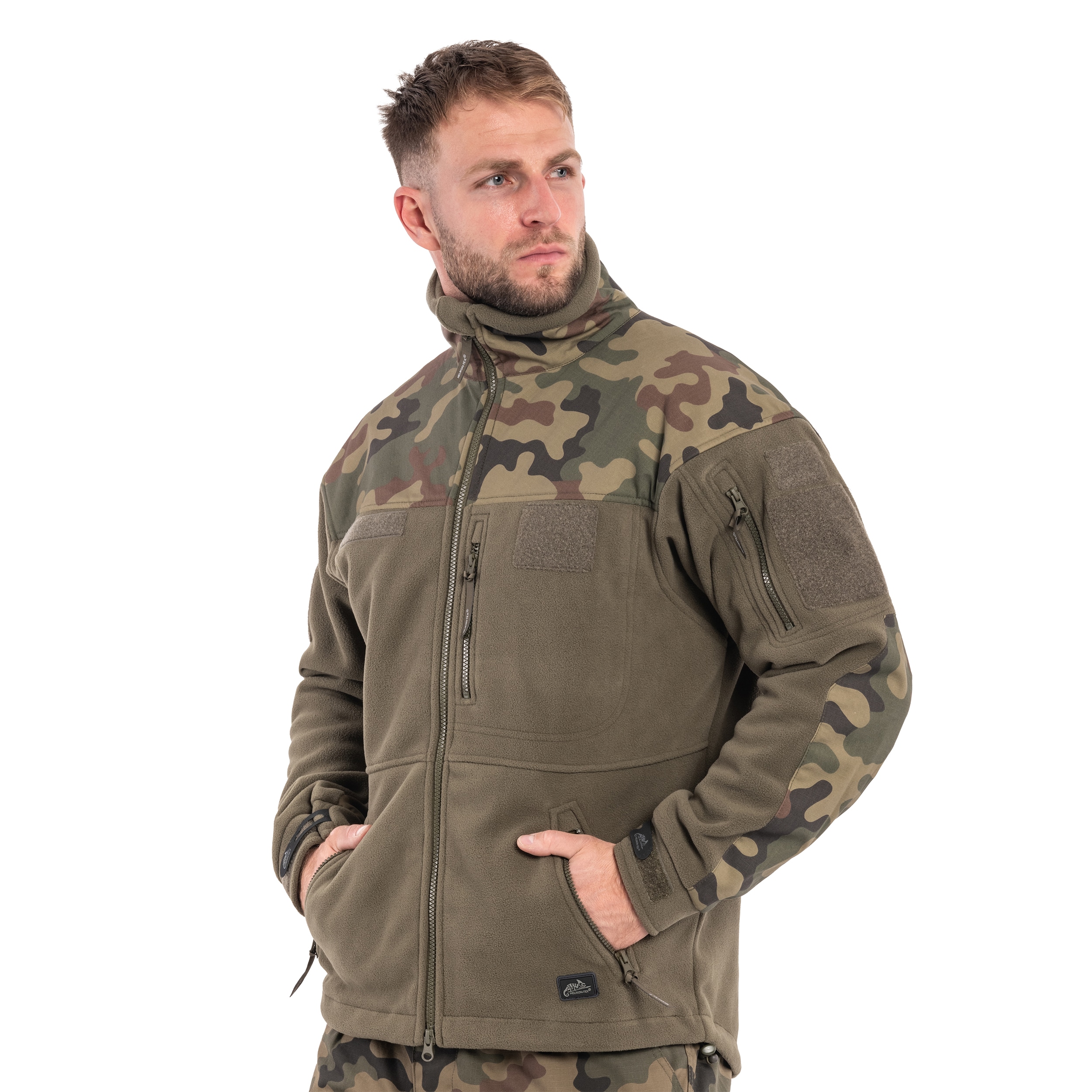 Jachetă polar Helikon-Tex Infantry - Olive Green/wz.93 Pantera PL Woodland