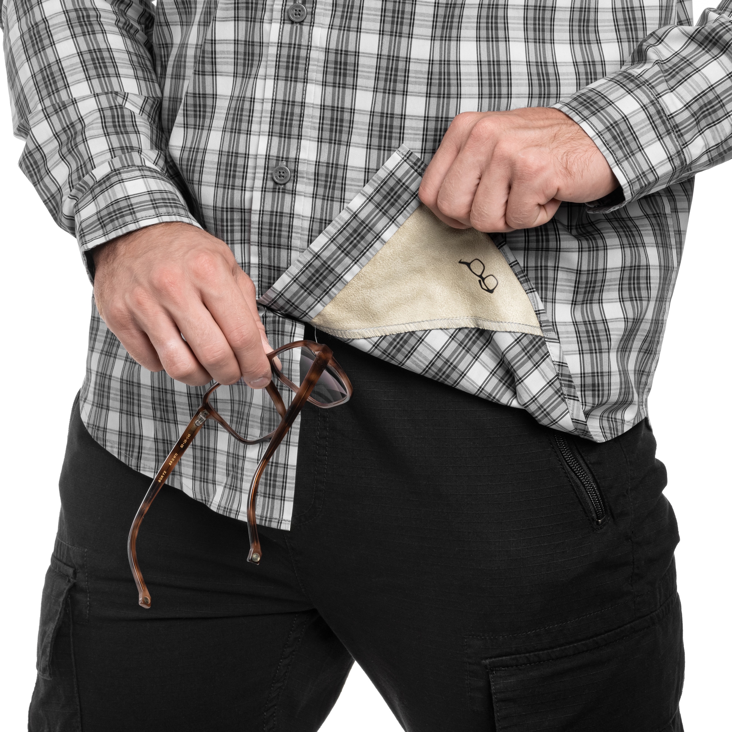 Cămașă Helikon Covert Concealed Carry - Foggy Grey Plaid