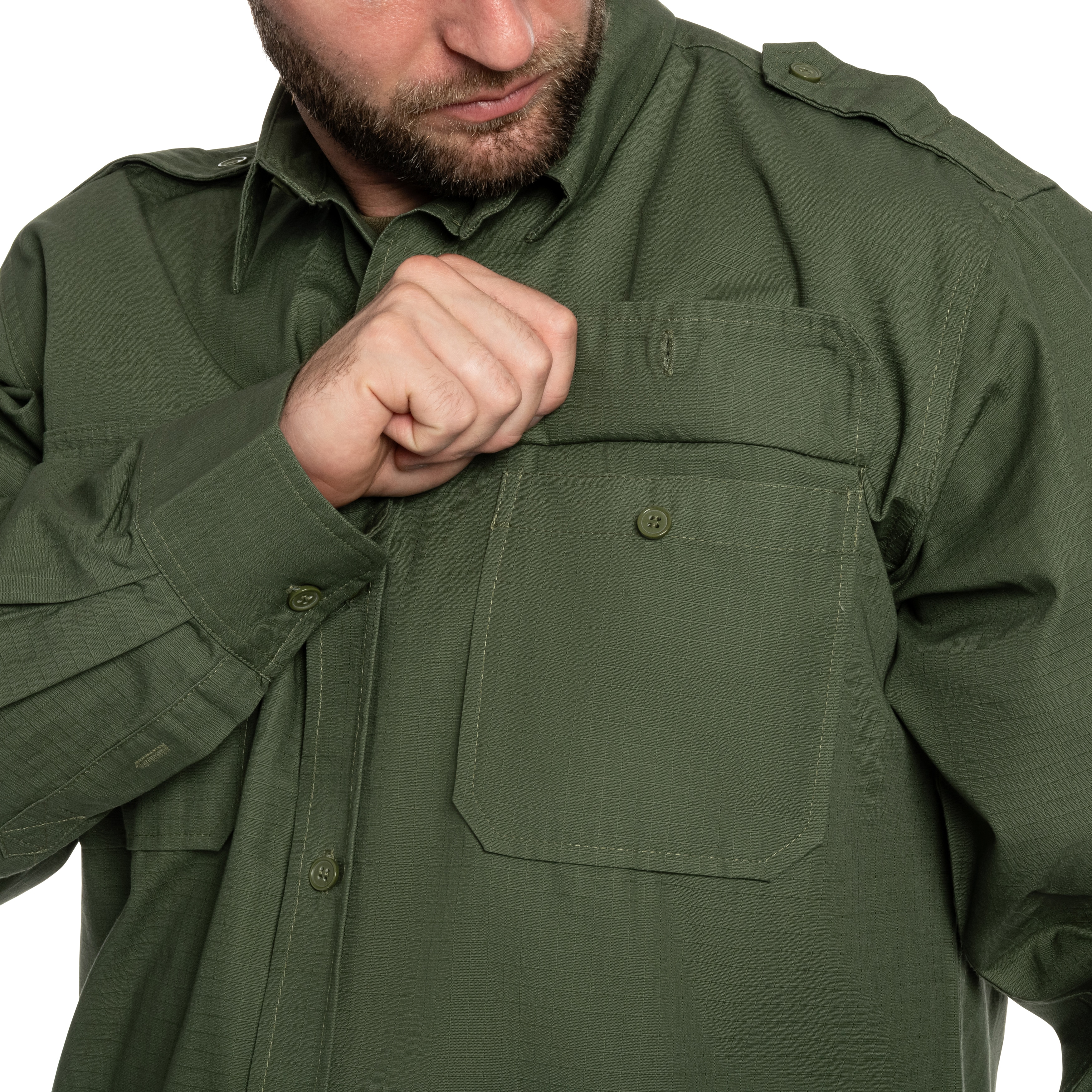 Cămașă tactică Mil-Tec Ripstop Long Sleeve - Olive