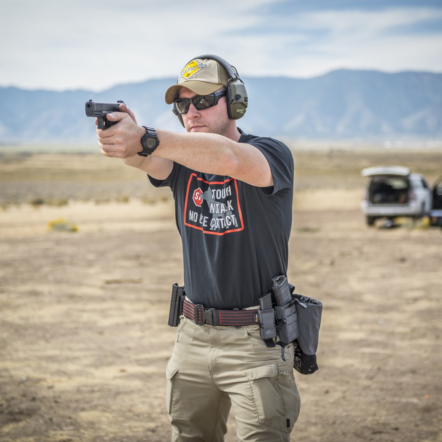 Centură tactică Helikon Competition Nautic Shooting Belt - Black/Red