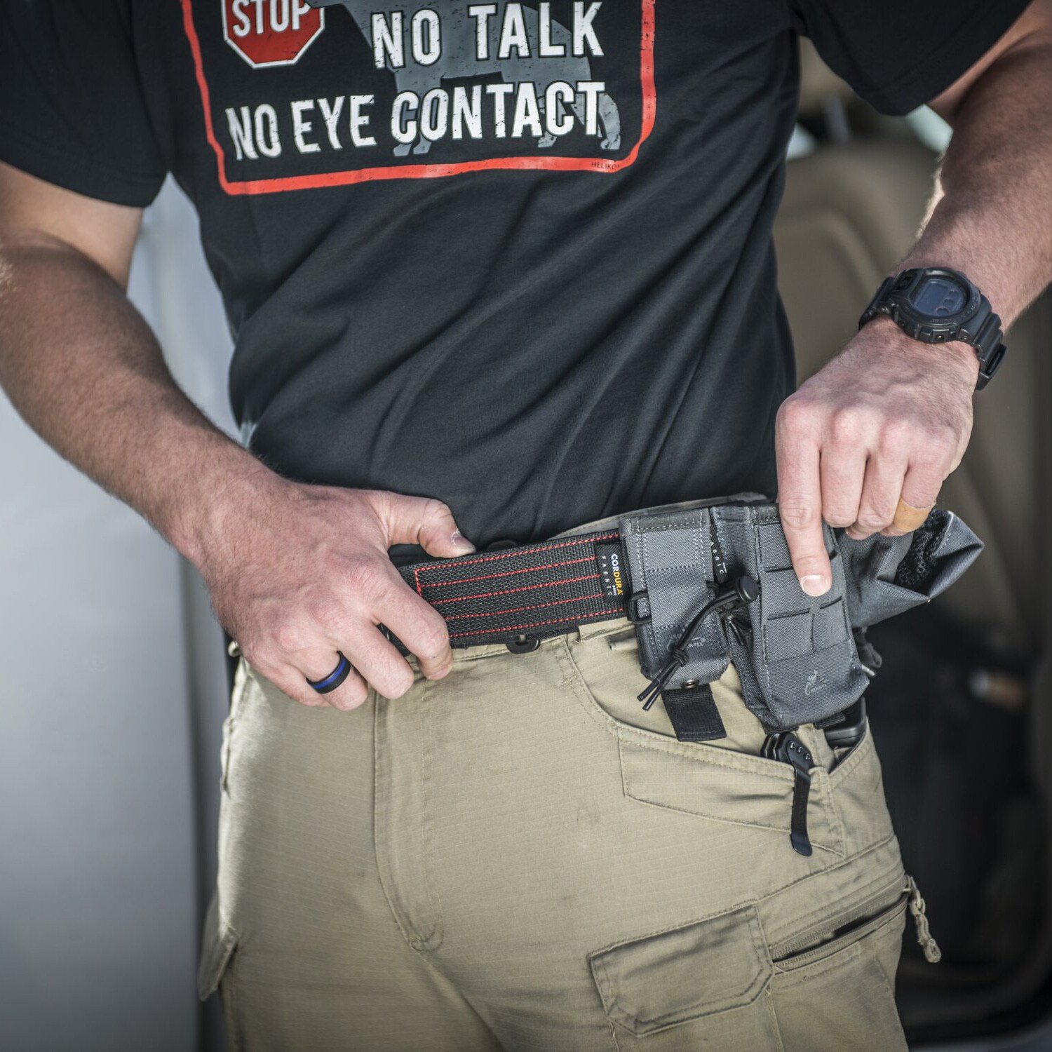 Centură tactică Helikon-Tex Competition Nautic Shooting Belt - Black/Red