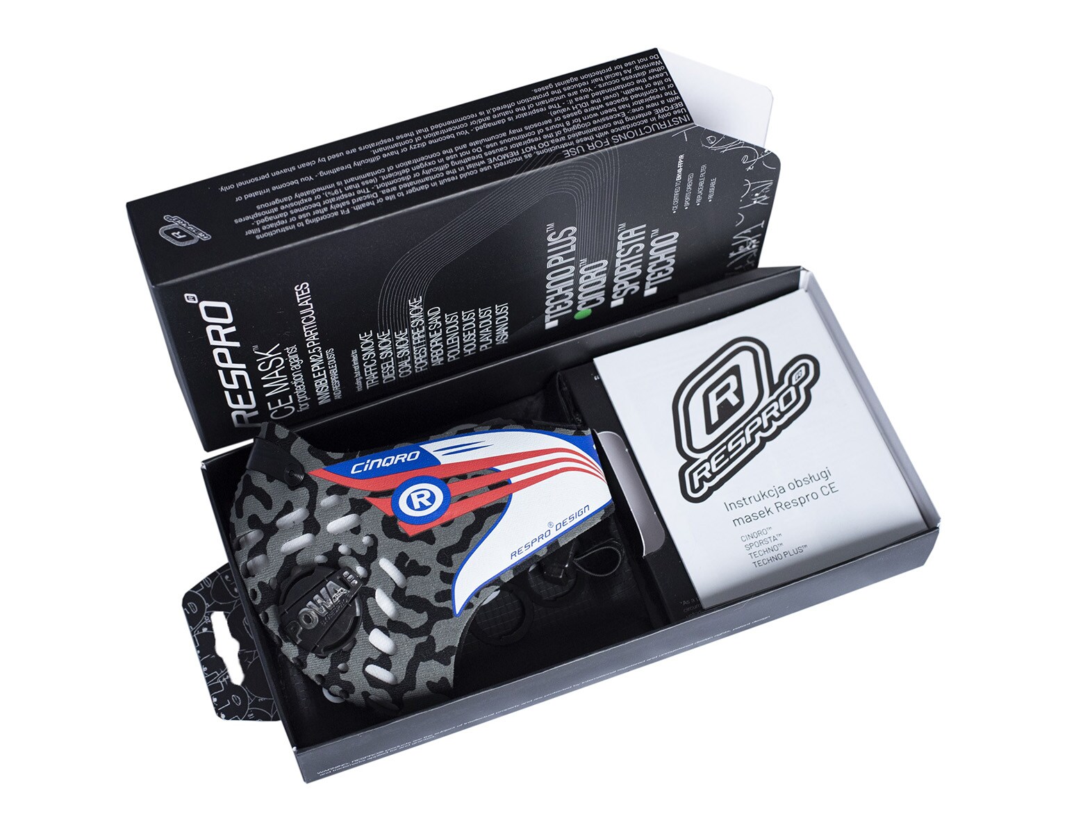 Mască anti-smog Respro CE Cinqro - Camo
