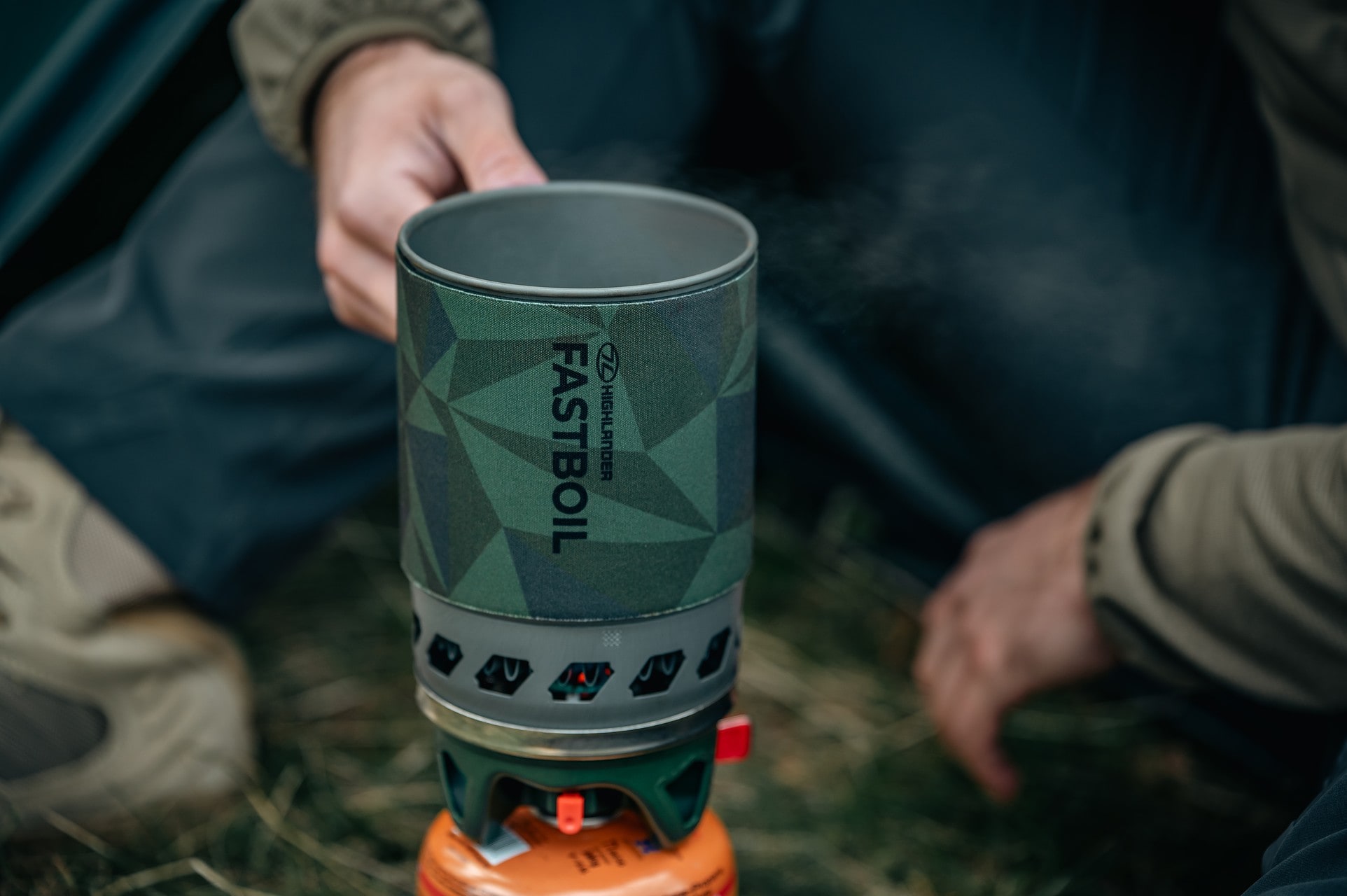 Aragaz turistic Highlander Fastboil MK3 cu oală - Olive