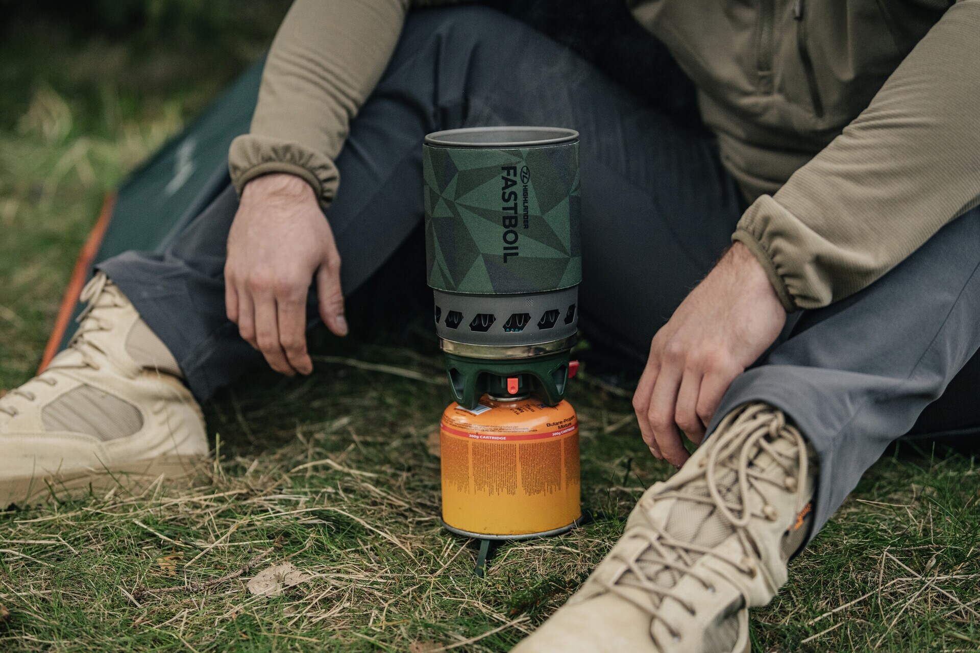 Aragaz turistic Highlander Fastboil MK3 cu oală - Olive