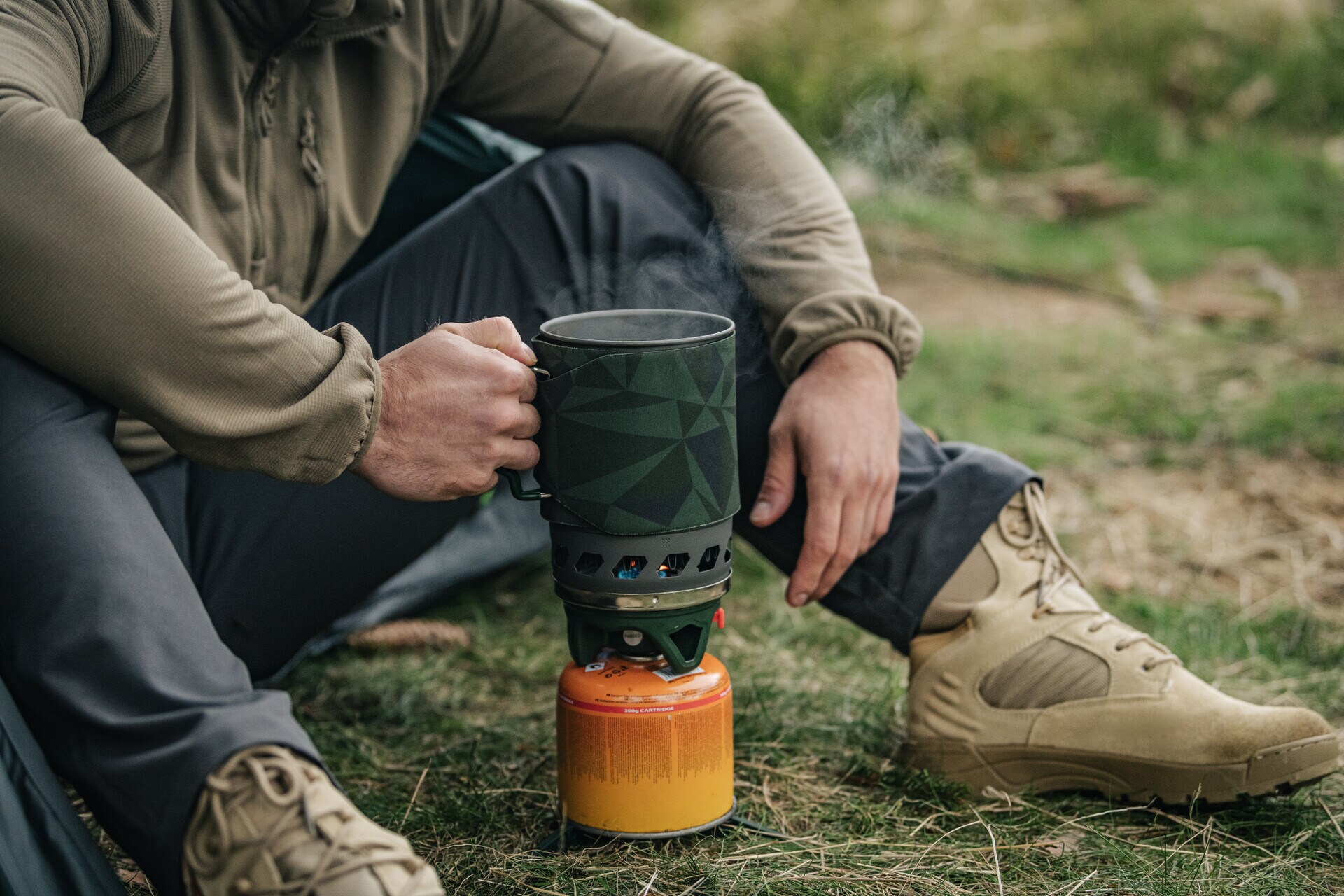 Aragaz turistic Highlander Fastboil MK3 cu oală - Olive