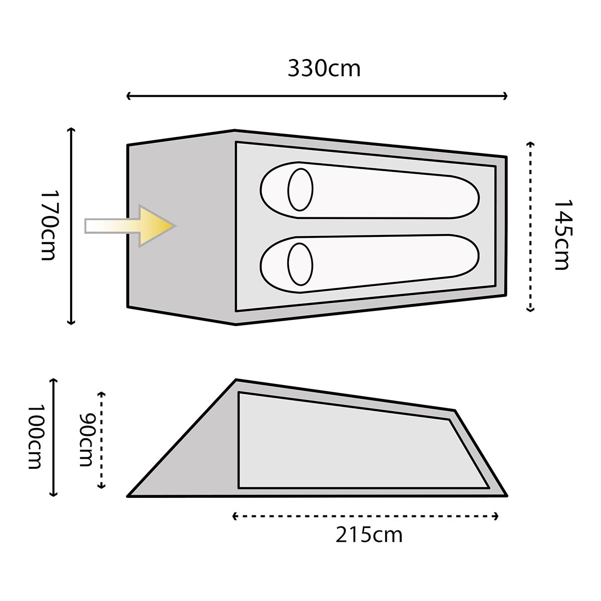 Cort pentru 2 persoane Highlander Forces Blackthorn - Arid MC Camo