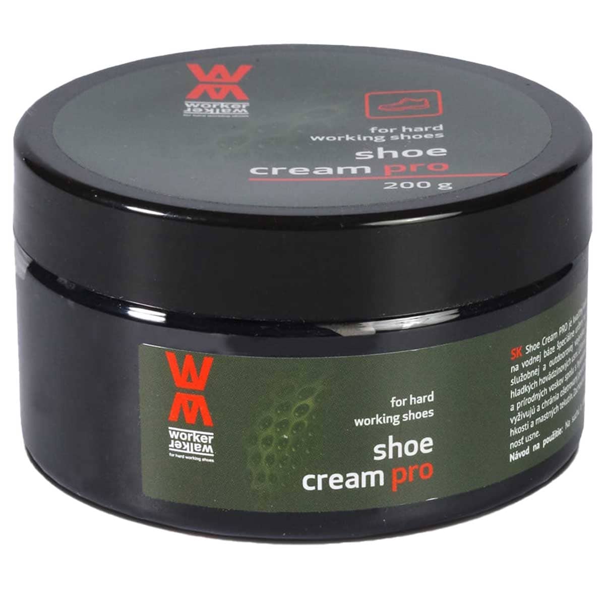 Cremă Worker Walker Shoe Cream Pro Army pentru îngrijirea încălțămintei 200 g - Black