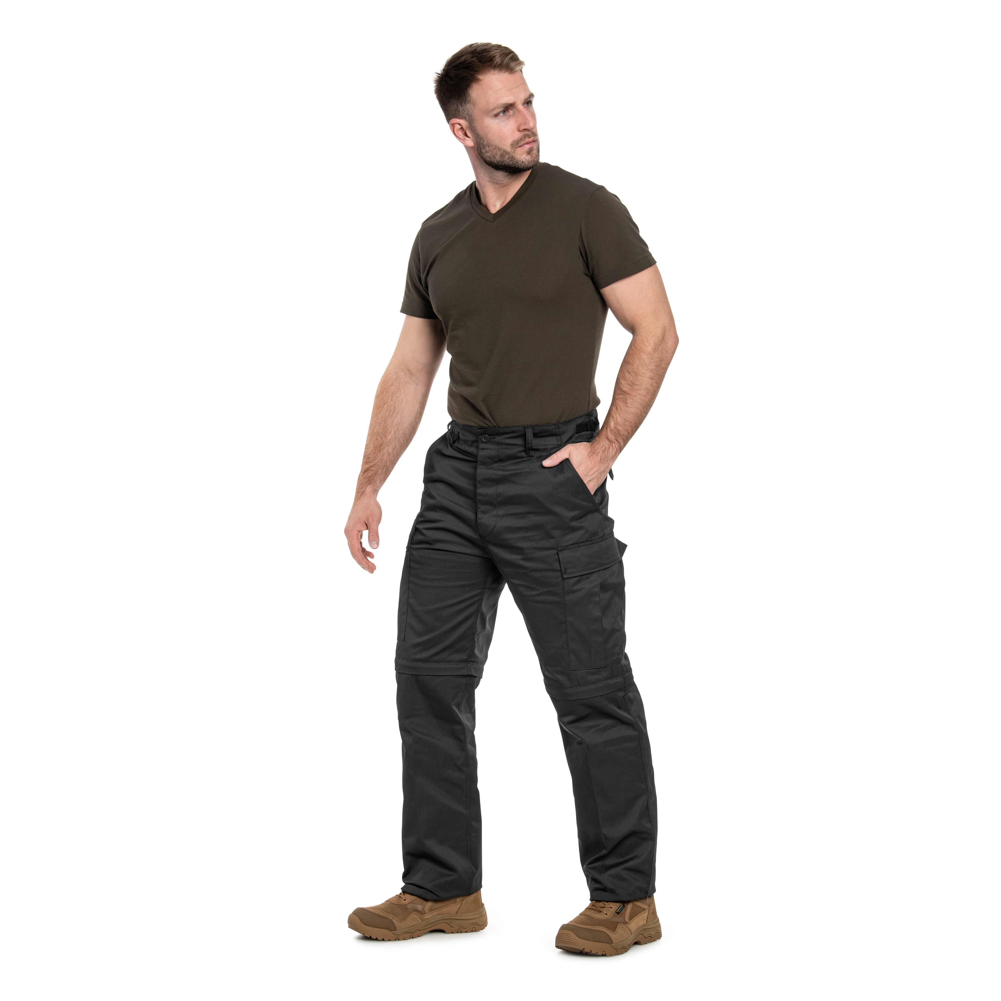 Pantaloni de trekking 2in1 Mil-Tec BDU Zip-Off - Black