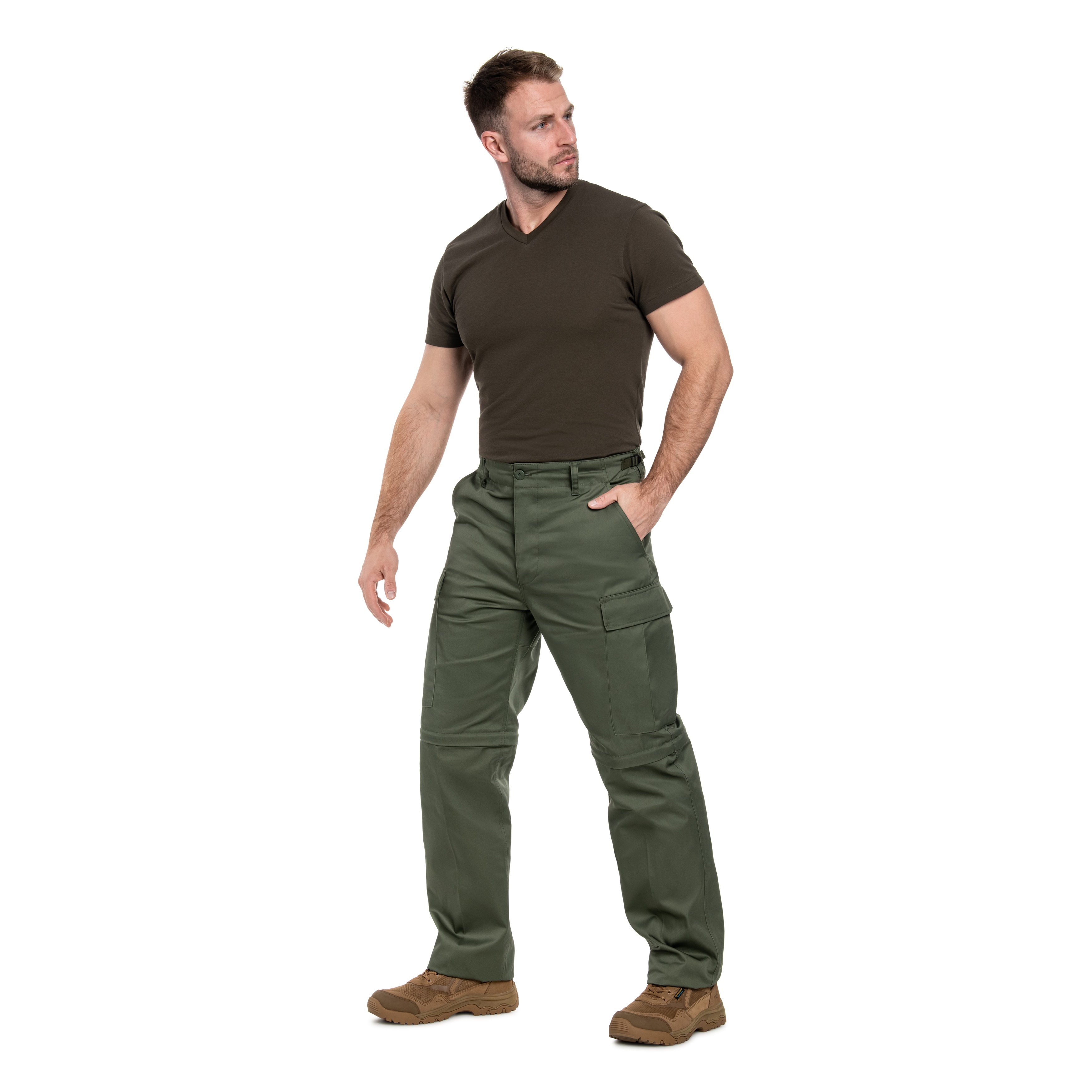 Pantaloni de trekking 2in1 Mil-Tec BDU Zip-Off - Olive