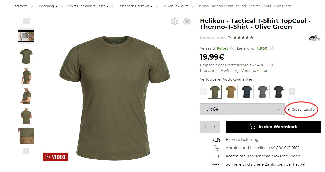 Die Größentabellen finden Sie auf dem Screenshot unten.&nbsp;