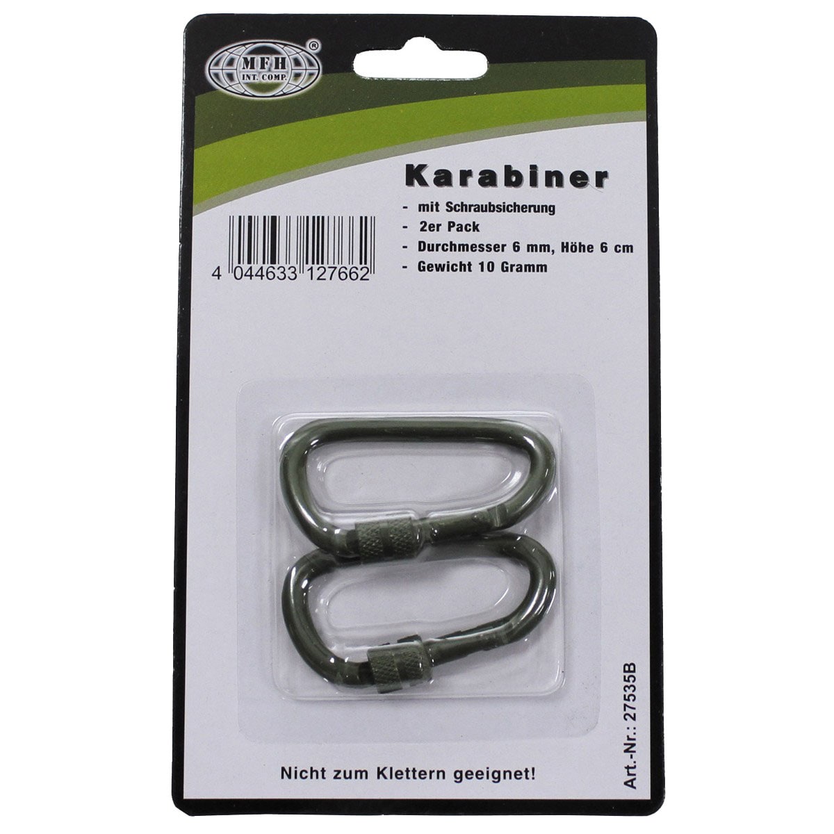 Карабін MFH Screw Lock 60 мм 2 шт. - Olive