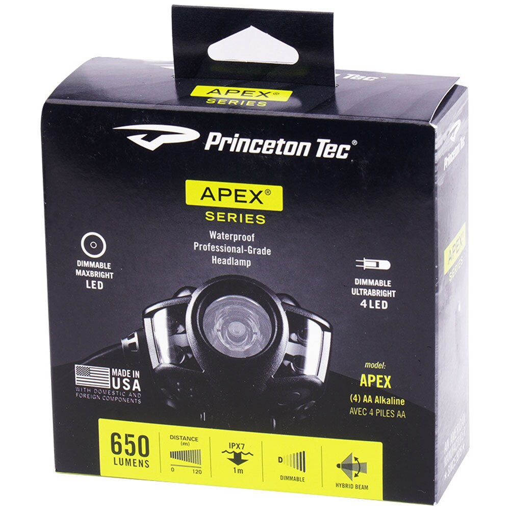 Налобний ліхтарик Princeton Tec Apex Black - 650 люменів