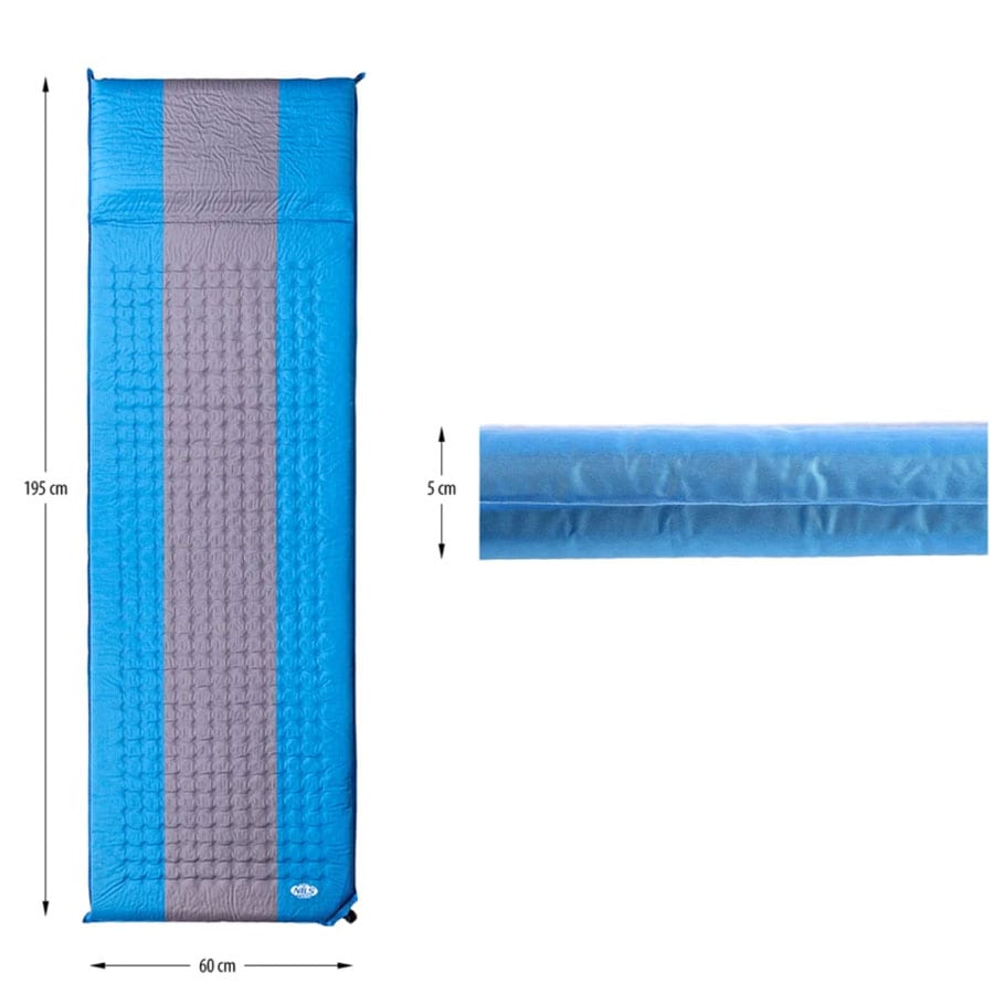 Самонадувний килимок Nils Camp NC4340 - Синьо-сірий