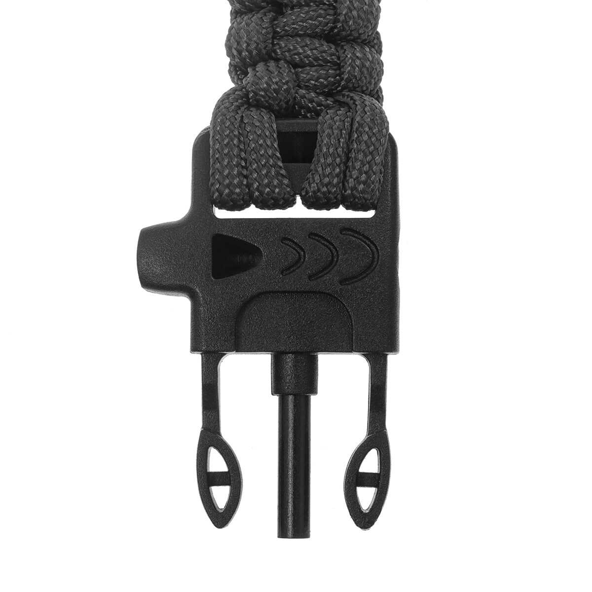 Браслет Paracord Badger Outdoor з кременем - чорний