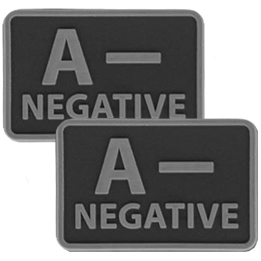 Емблема PVC Helikon група крові A/Rh- Чорний- 2 шт.