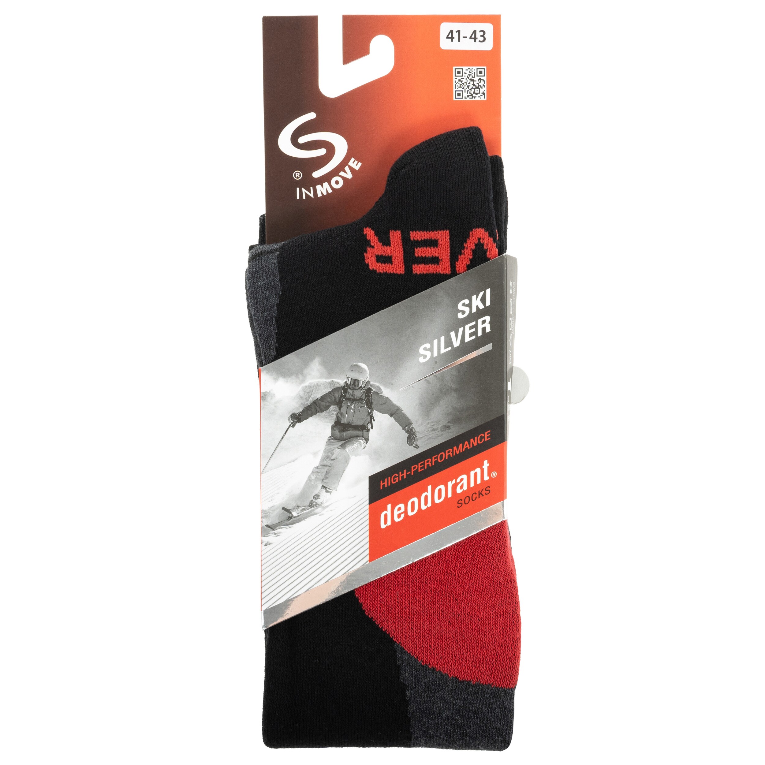 Шкарпетки INMOVE Ski Silver Deo Socks - Black/Red