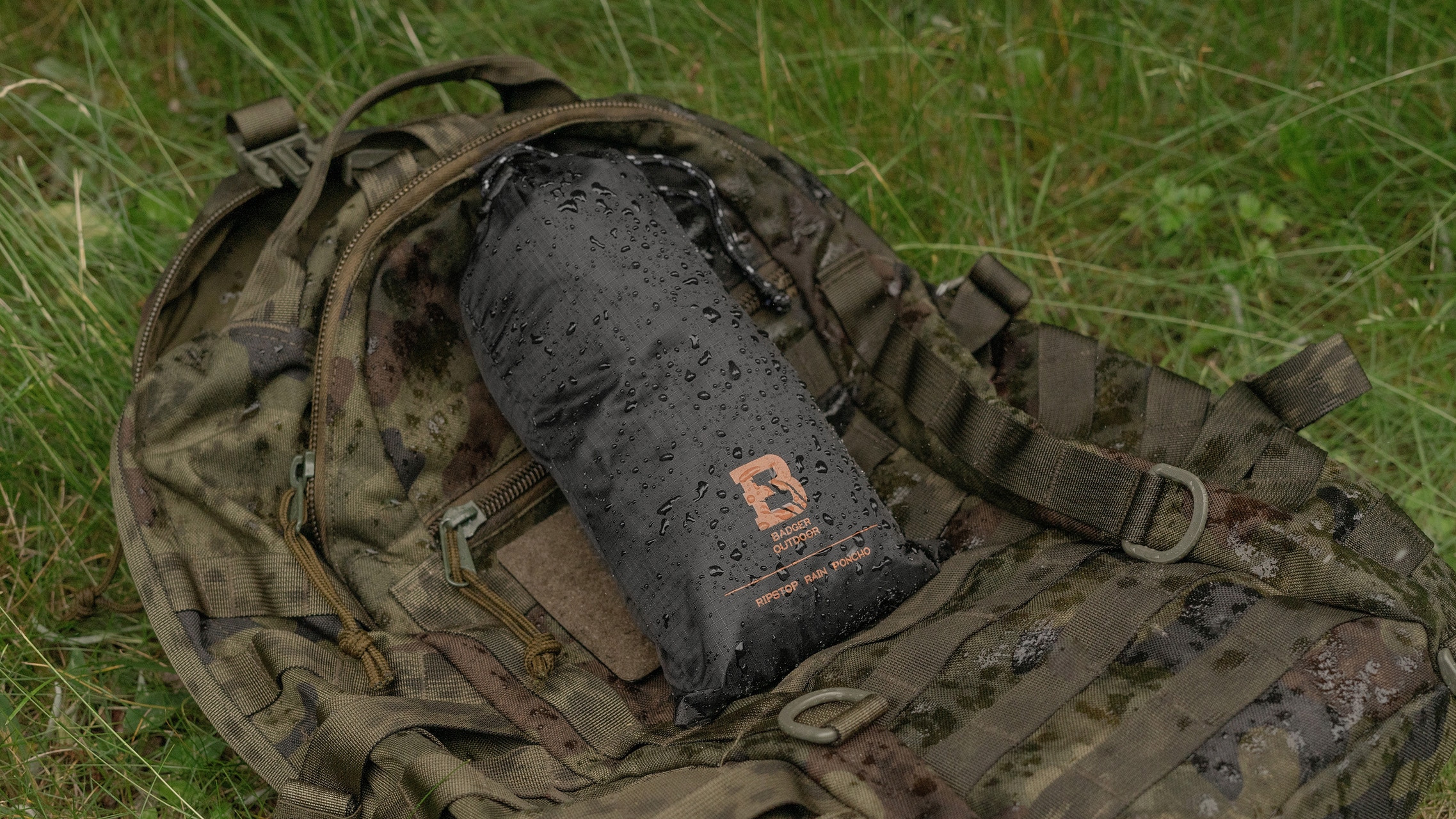 Пончо Badger Outdoor Rain Poncho Ripstop Black