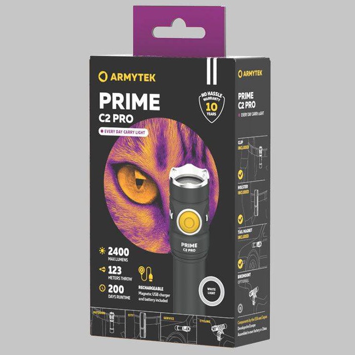 Ліхтарик Armytek Prime C2 Pro Magnet USB White - 2400 люменів