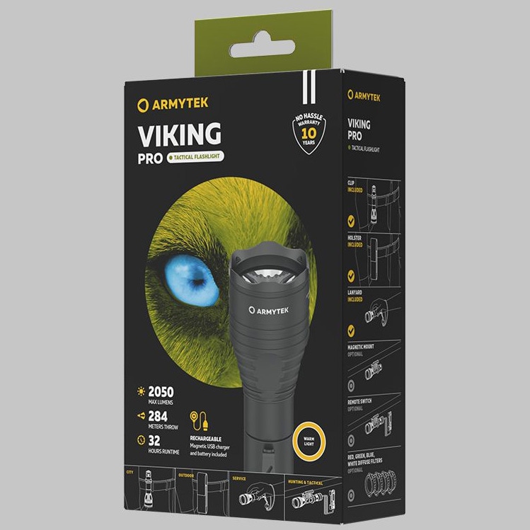 Ліхтарик Armytek Viking Pro Magnet USB Warm - 2050 люменів